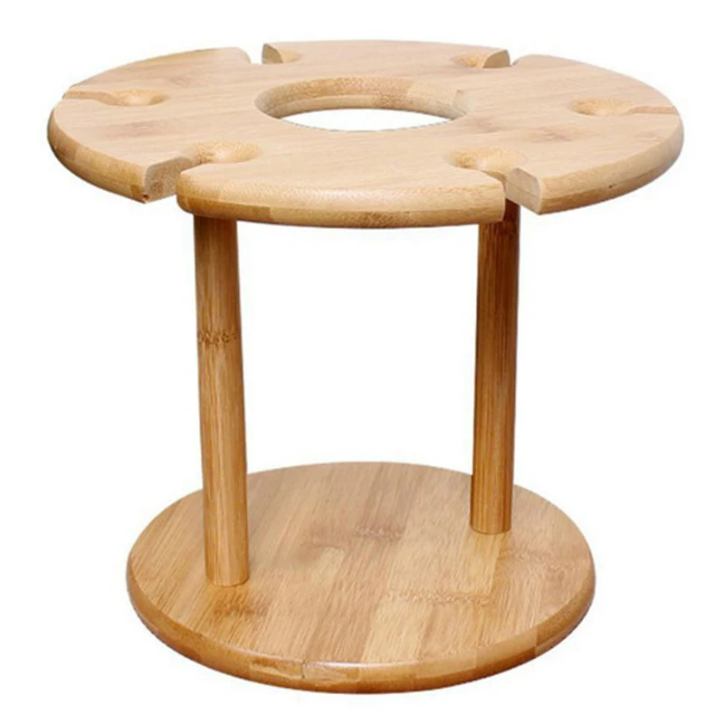 

Detachable Wine Rack Wood Wine Glass Holder Bamboo Tabletop Wine Glass Drying Racks Camping