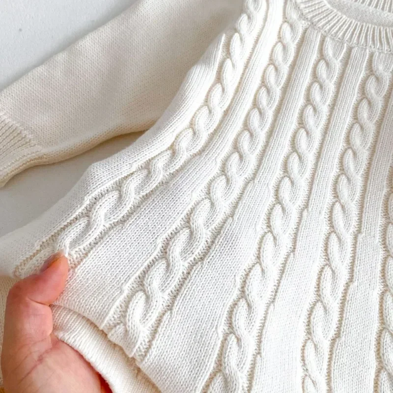 Осеннее вязаное платье-свитер для девочек