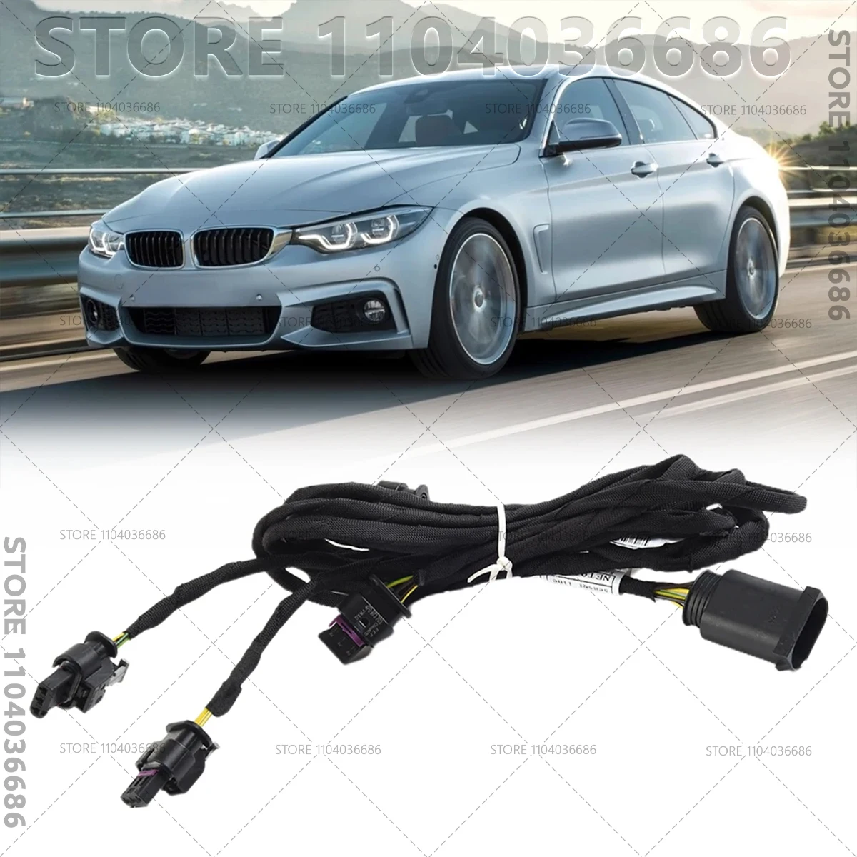 Фото Для 2013-2018 BMW 3/4 серии F30 F31 F32 F33 F34 F80 F82 F83 Жгут проводов датчика парковки переднего бампера PDC Кабель Пластик Металл №2