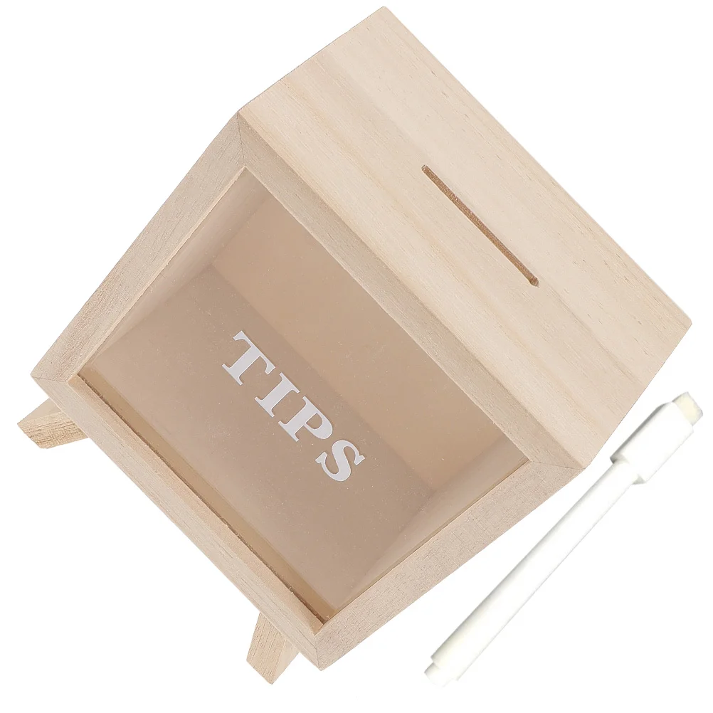 

Piggy Bank Wooden Girls Clear Coin Home Decoration Money Saving Box Unbreakable Cute