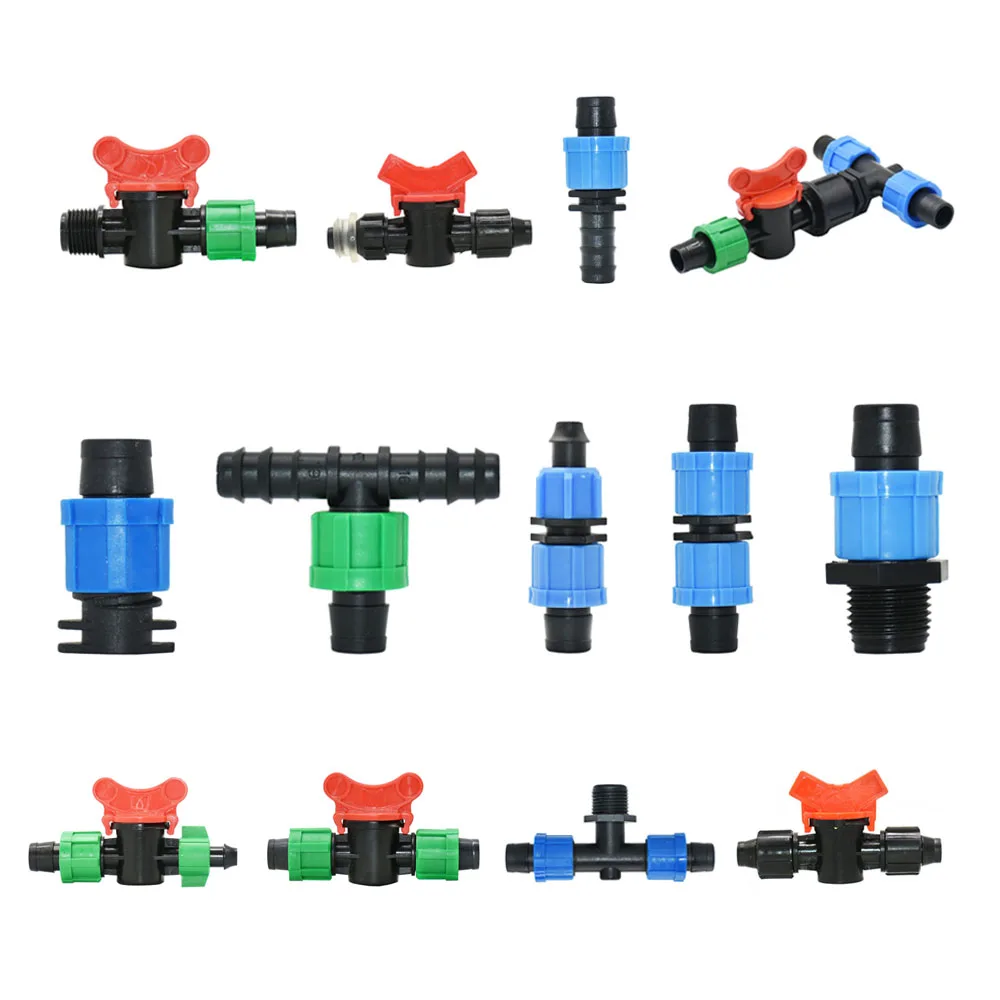 16mm Irrigation Drip Tape Connectors Farm Micro Water Saving Irrigation System Hose Joint Garden Water Fitting