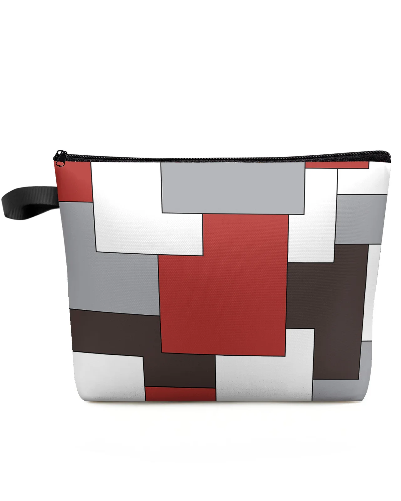 

Mid Century Abstract Geometric Classic Red Makeup Bag Pouch Travel Essentials Women Cosmetic Bags Organizer Storage Pencil Case
