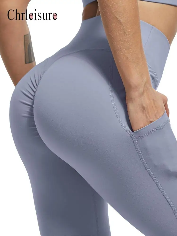 

Женские леггинсы для фитнеса CHRLEISURE, Летние бесшовные спортивные Леггинсы с высокой талией и эффектом пуш-ап