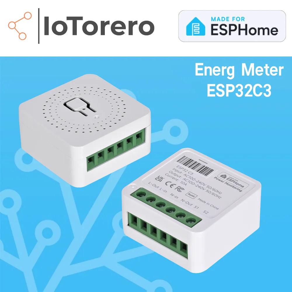 

IoTorero ESPHome Mini Relay ESP32C3 Мониторинг Потребления 10А