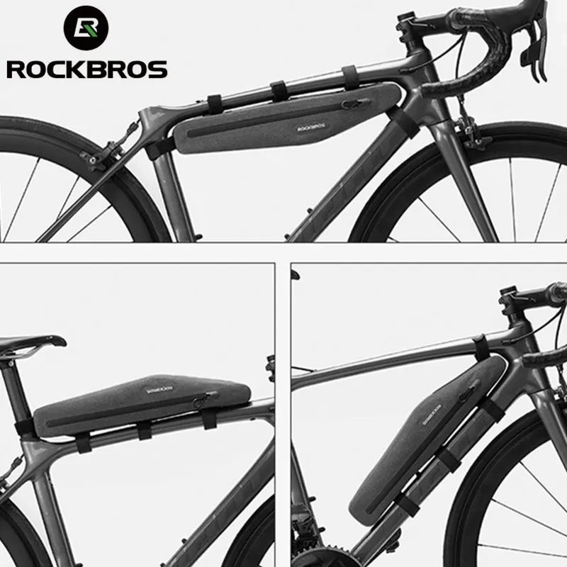 

ROCKBROS Bicycle Bag 1.5L 600D Waterproof Bike Bag Front Tube Triangle Bags Lengthed Double Zipper Cycling Bags Bike Accessories