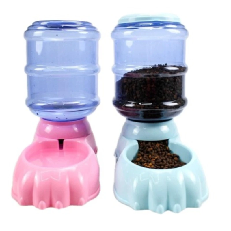 Pet Food Storage 1Pc practical 3.8L Automatic Pet Feeder Large Capacity Water Food Holder Dog Drinking Bowl