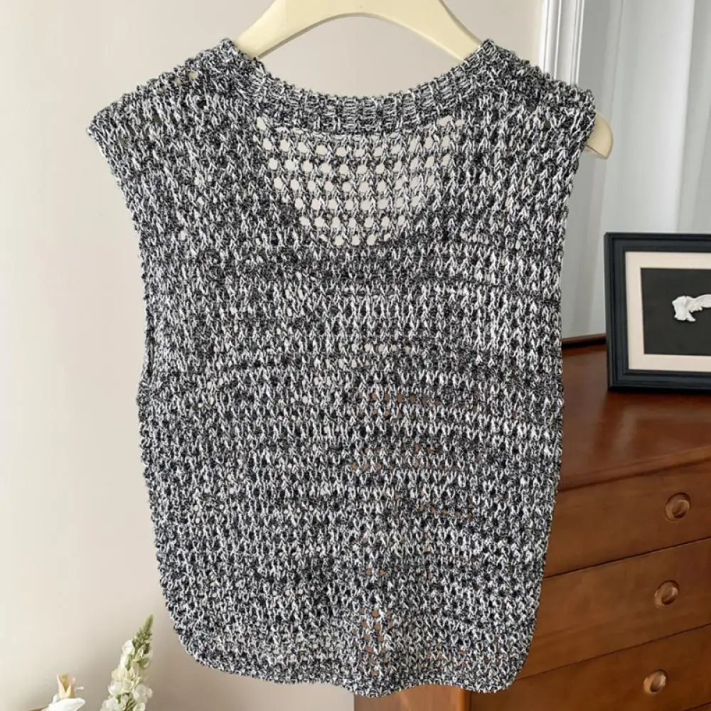 Повседневный свитер с V-образным вырезом без рукавов