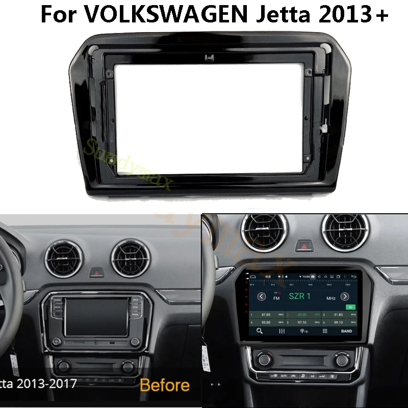 Рамка для автомобильного радио 9 дюймов для VOLKSWAGEN VW Jetta 2013 2014 -2017, Центральный держатель консоли, установка, автомобильный мультимедийный плеер, лицевая панель (art.: 3920c24507f0c) - 3920c24507f0c