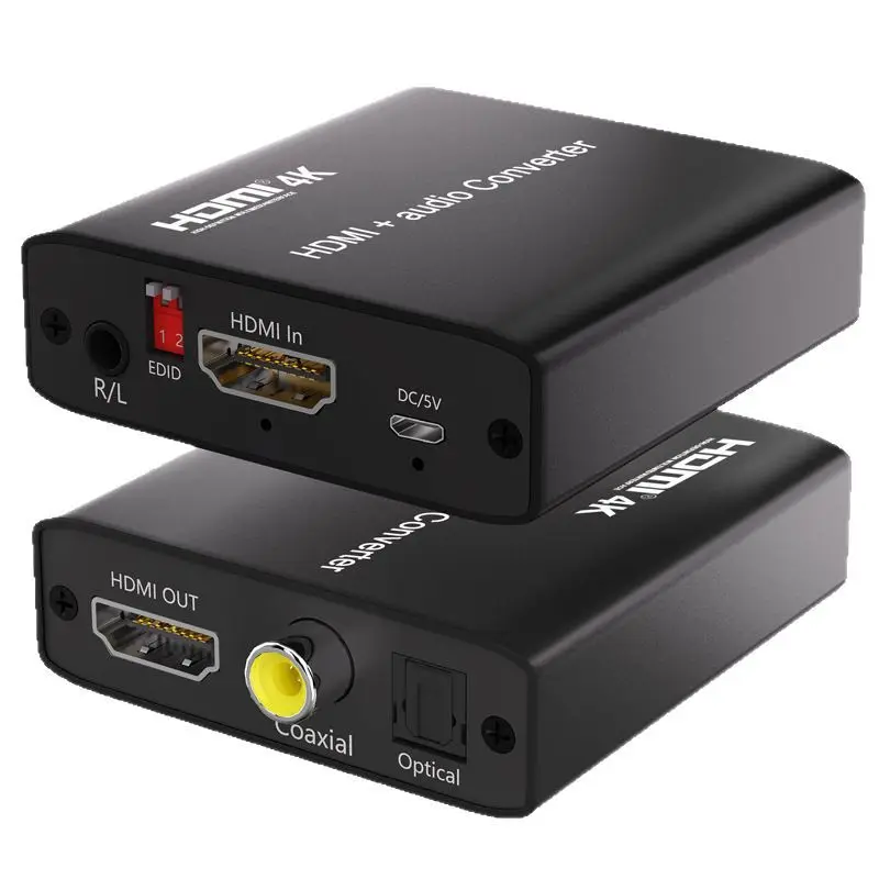 Фото 4K @ 30 Гц HDMI аудиоэкстрактор HDMI в коаксиальный/Toslink оптический/3,5 мм стерео аудиовыходной преобразователь с EDID для ПК ТВ-приставка динамик №1