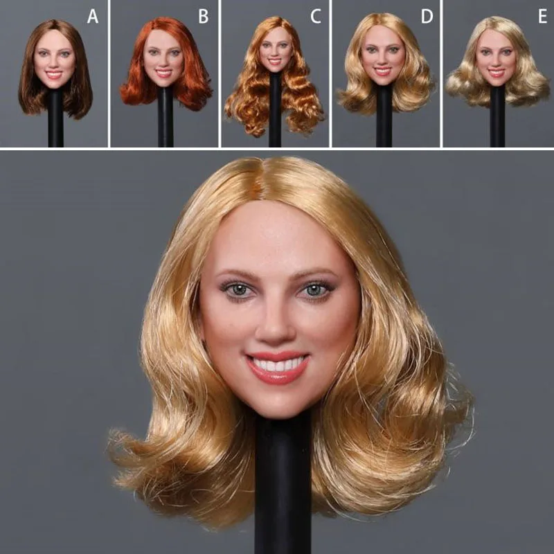 

GACTOYS GC033 1/6 Scarlett Johanson Smiling Head Sculpt Carving Fit 12'' Female Action Figure Body for Hobby Collection