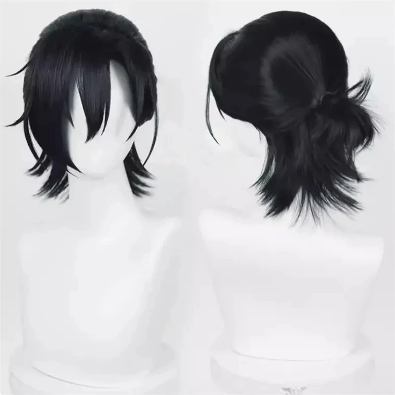 

Термостойкий синтетический реквизит для Хэллоуина с короткими черными волосами