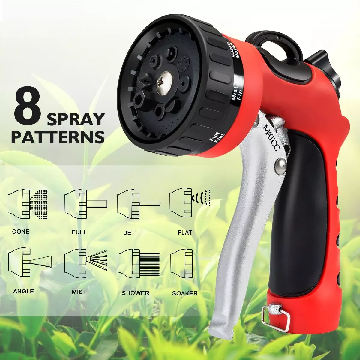 

8 Pattern Garden Water Gun Hose Nozzle Mutifunctional Household Car Washing Yard Water Sprayer Pipe Tube Nozzle Sprinkle Tools