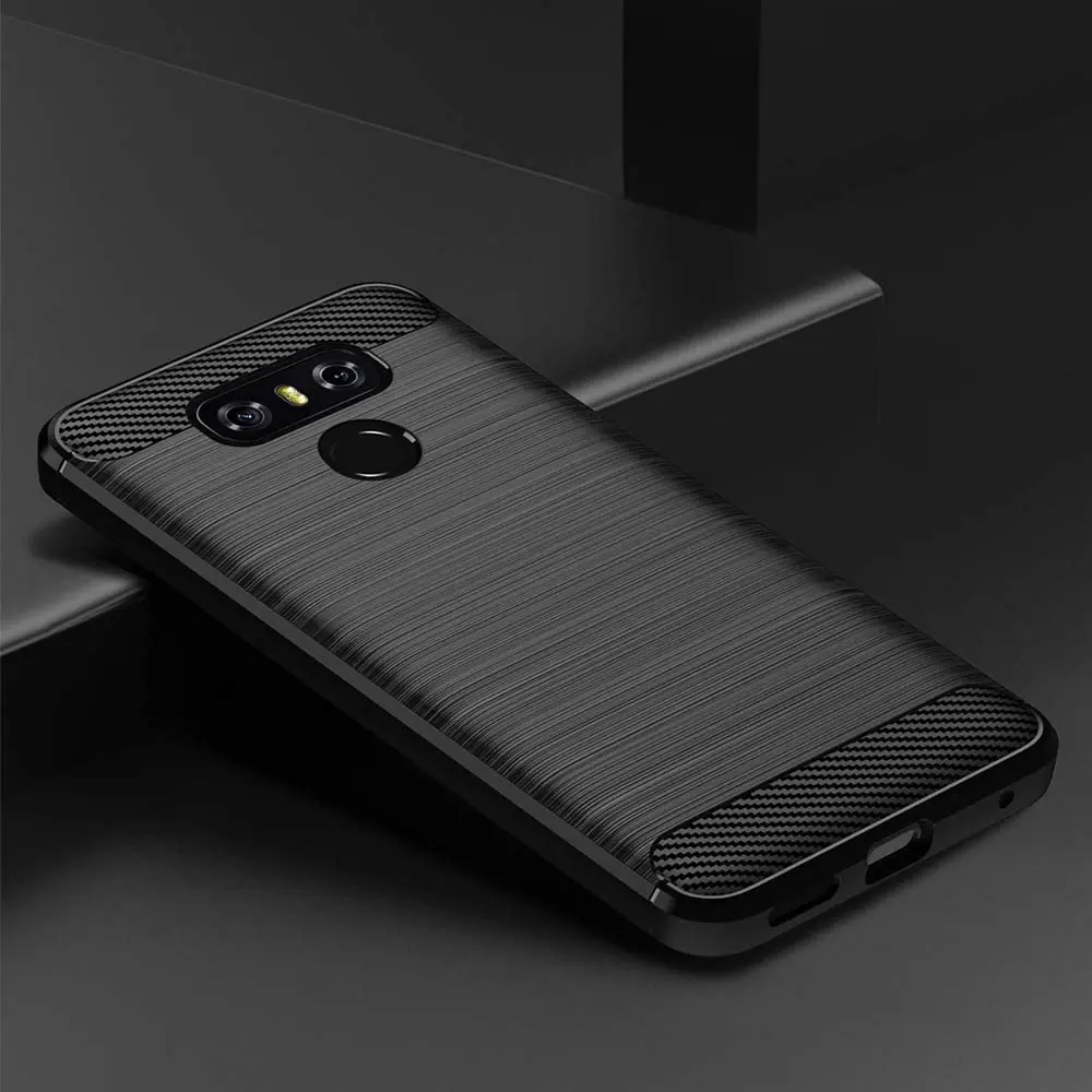 Carbon Fiber Phone Case for LG G6 G8S ThinQ K50S K40S K61 K51S K41S Q61 Q51 Q70 Q60 W30 W10 Soft Silicone TPU Cover Case