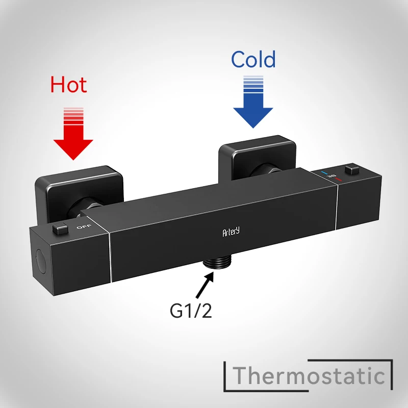 Артериальный термостатический смеситель латунный для душа ванной комнаты