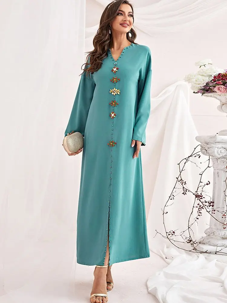 

Vestido Longo Ramadan Abaya Turkey Islam Arabic Muslim Modest Long Dress For Women Kaftan Mujer Robe Longue Femme Musulmane