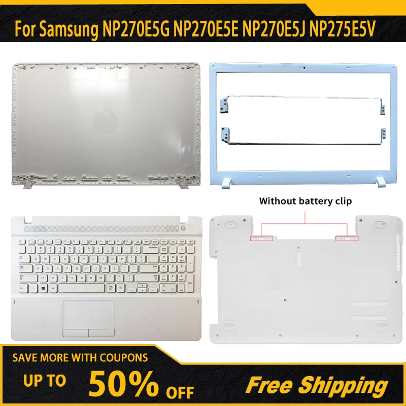 Купи NEW LCD Back Cover For Samsung NP270E5G NP270E5E NP270E5J NP275E5V Laptop Front Bezel Palmrest Bottom Case Housing Cover White за 568 рублей в магазине AliExpress