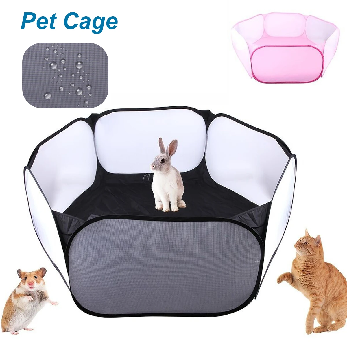 

Portable Dog Cage Foldable Pet Dog House Waterproof Polyester Pet Outdoor Play Tents Without Roof Portable Kennel Fence for