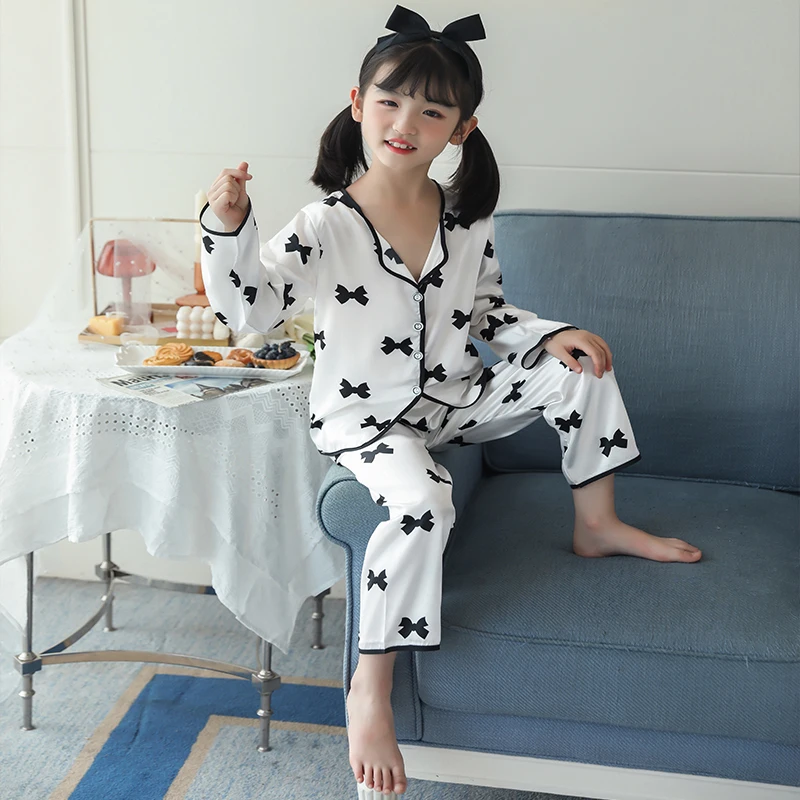 

Аксессуары для детей 2022 весна лето осень одежда для сна для девочек-подростков на пуговицах Pjs Детская домашняя одежда комплекты одежды