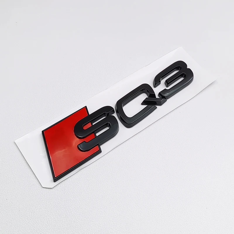 

3D ABS черный логотип Audi SQ5 SQ3 SQ8 SQ7 эмблема буквы наклейка на задний багажник автомобиля значок наклейка для Audi SQ 3 5 7 8 авто Accrssorie