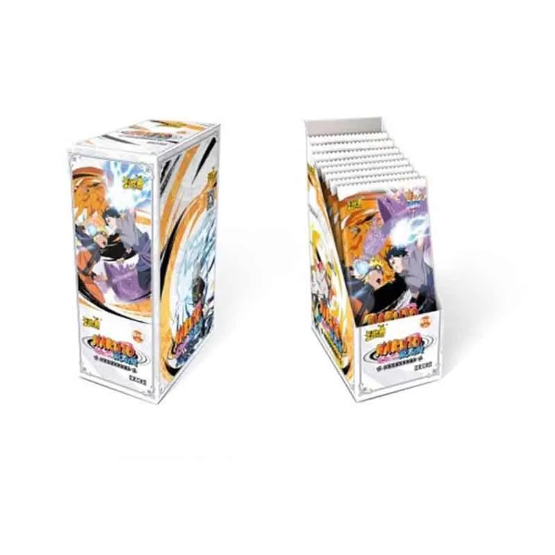 

4BOX Wholesale Naruto Card Collection Card Box Playing Board Games Paper Toys For Kids Carte Anime figures Gift