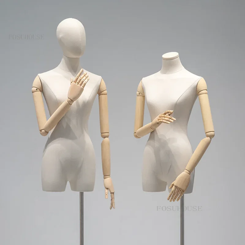 

Clothing Store Mannequin for Women's Clothing Pendant Joint Hand Small Chest Model Frame Window Upper-Body Display Stand