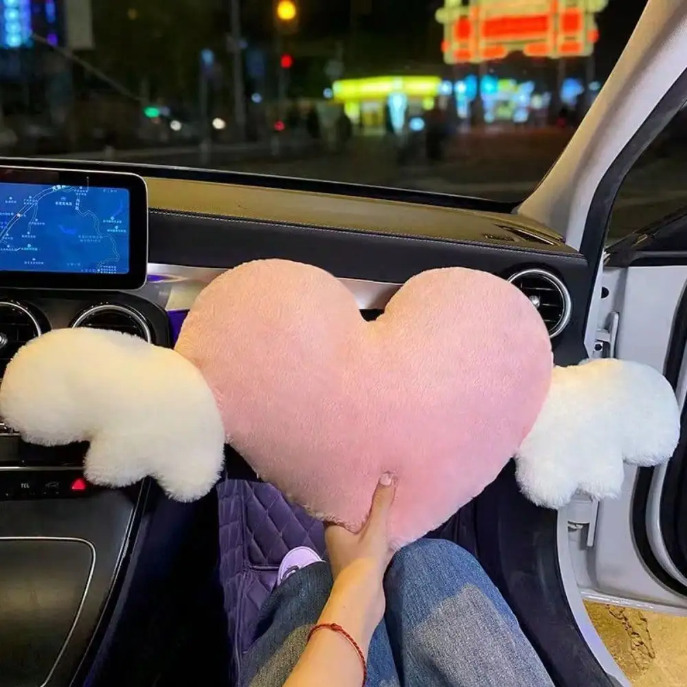 

Подголовник автомобиля Love Wings, плюшевая подушка для шеи Love в форме сердца, плюшевый стиль для вашего автокресла, автомо...