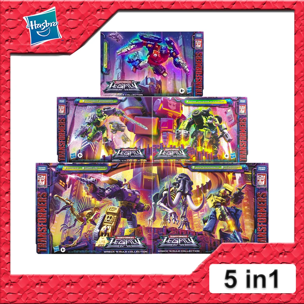 

Hasbro Transformers Legacy 5 in1 Wreck N Rule Collection Diaclone Universe TwinTwist /Springer /Impactor /Bulkhead /Leadfoot Toy
