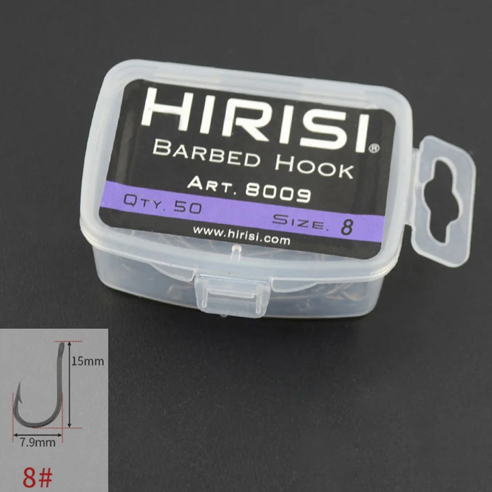 

50pcs Barb Fishing Hooks 2/4/6/8 Carp Rigs Fishhooks High Carbon Steel Fishhooks With Barbs ART8009 Terminal Tackle Hooks