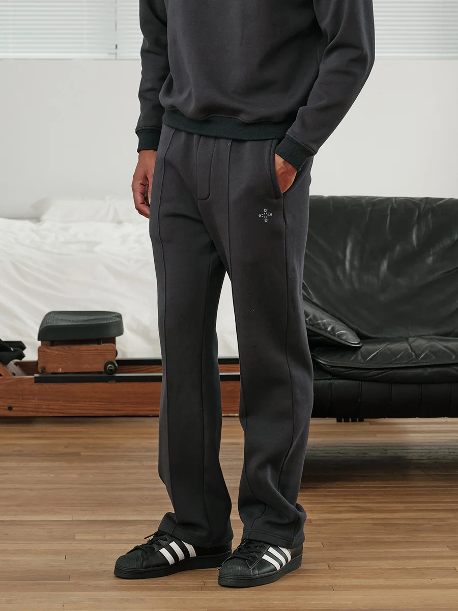 Мужские базовые утепленные повседневные брюки на флисовой подкладке свободные