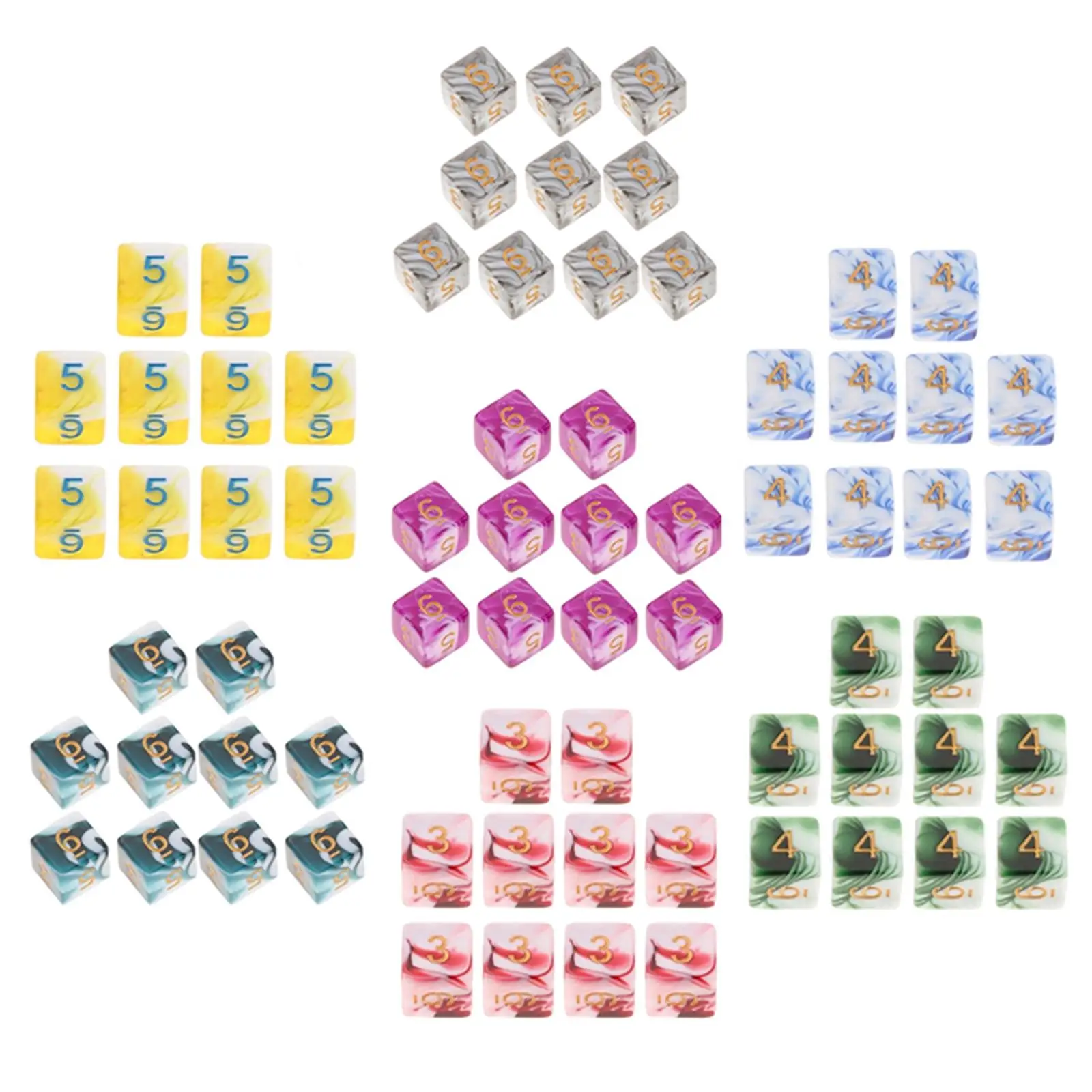 

10pcs D6 Dice Math Teaching Aids Entertainment Toys for Table Game 6 Sides 16mm Two Color Dice Role Playing Board Games