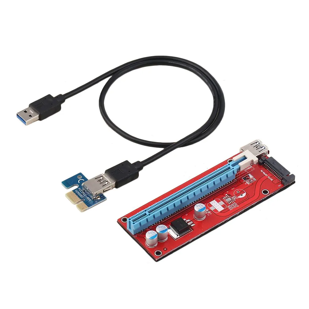

0,6 м супер длинный PCIE Экспресс 1X до 16X расширитель Райзер-карта кабель 15-контактный телефон с кабелем USB3.0