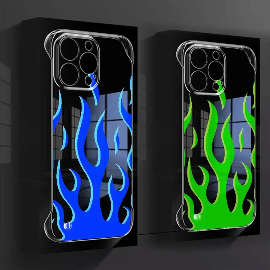 Fashion Flame Clear Hard Phone Case for Xiaomi Redmi Note 10 Pro 13 12 14 Transparent Back Cover