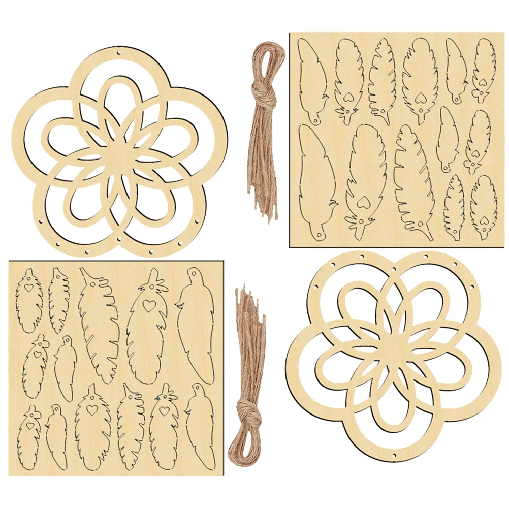 

2 Sets Catchers Unfinished Embellishments Dreamcatcher Ornament for Coffee Shop Tea Shop Home Decor