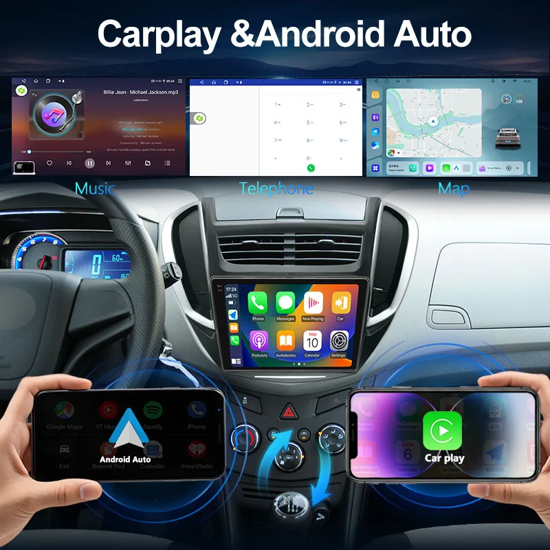 Фото MeiHua 9-дюймовый автомобильный радиоприемник для Chevrolet Trax Android14 2014-2016 гг., мультимедийный видеоплеер, головное устройство 2K и QLED экран №2