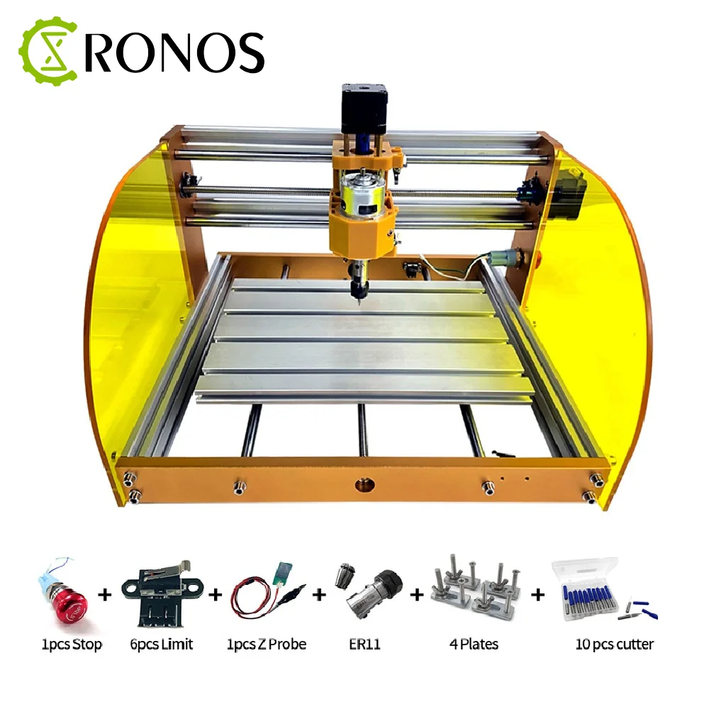 CNC Router Machine 30*18-PROVer with GRBL Offline Control, Limit Switches & Emergency-Stop, XYZ Working Area 300 x 180 x 45mm
