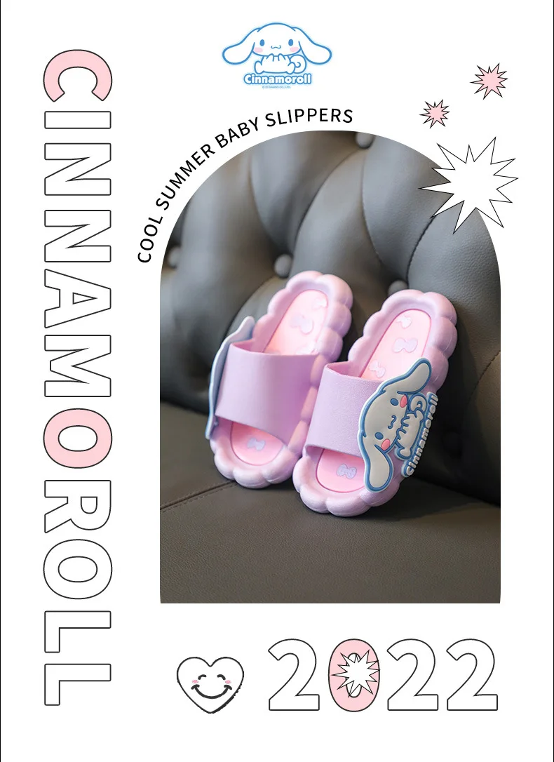 Children Flip-Flops Summer Cute Cartoon Girls HelloKitty Big Ears Dog Anti-Slip Sandals Adult Bathroom Slippers