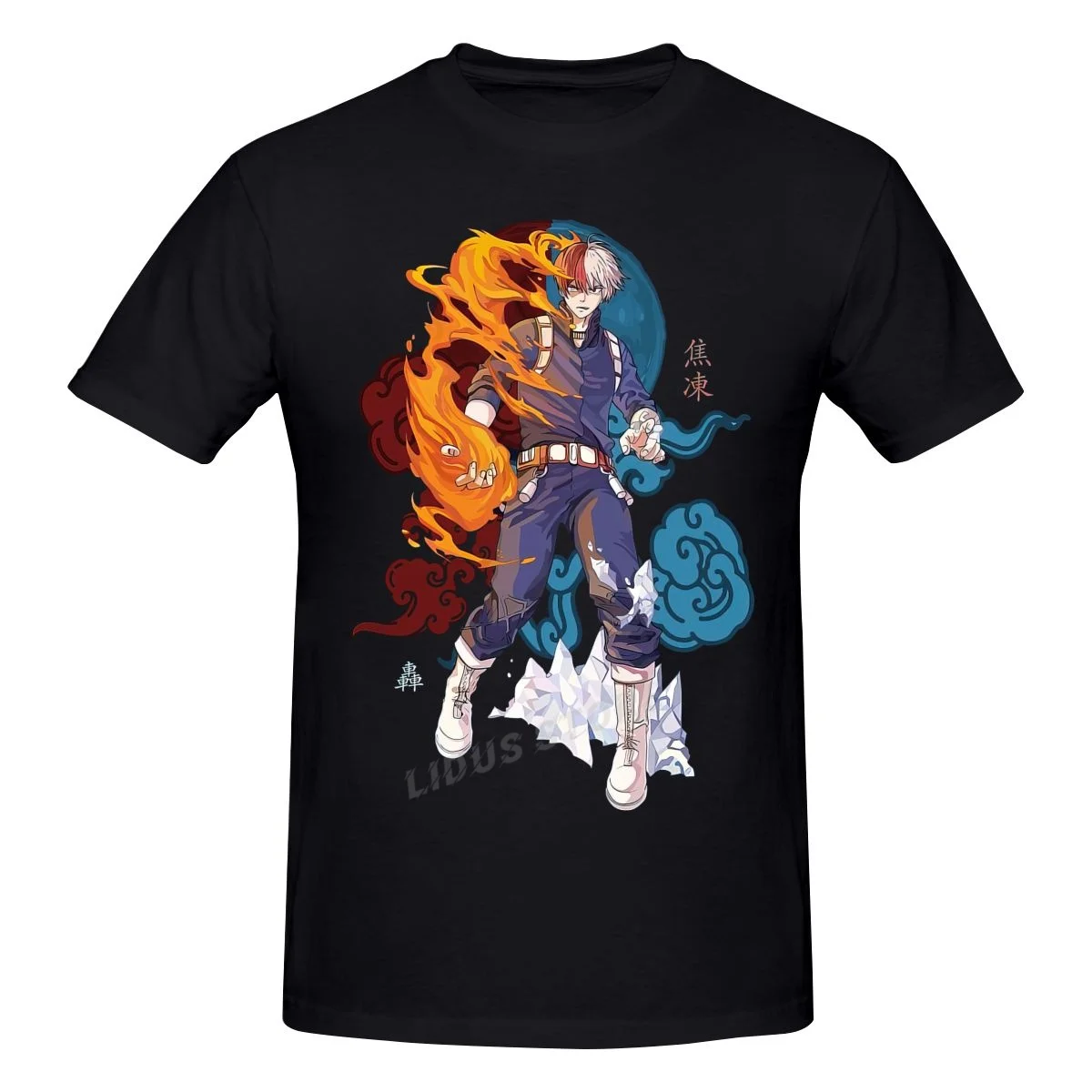 

Футболка с надписью «Моя геройская Академия», хлопковый свитшот Тодороки шото, полухолодный наполовину горячий, без героев академии, футбо...