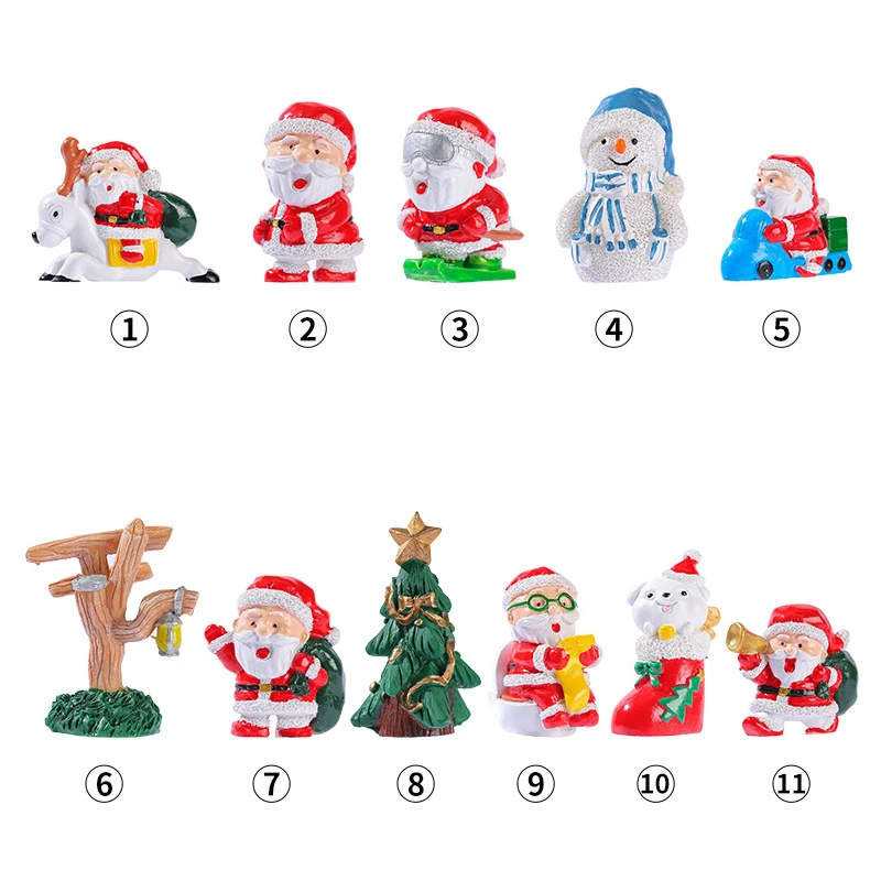 1 шт. 2025 Рождественский фестиваль Санта-Клаус миниатюрные фигурки из смолы