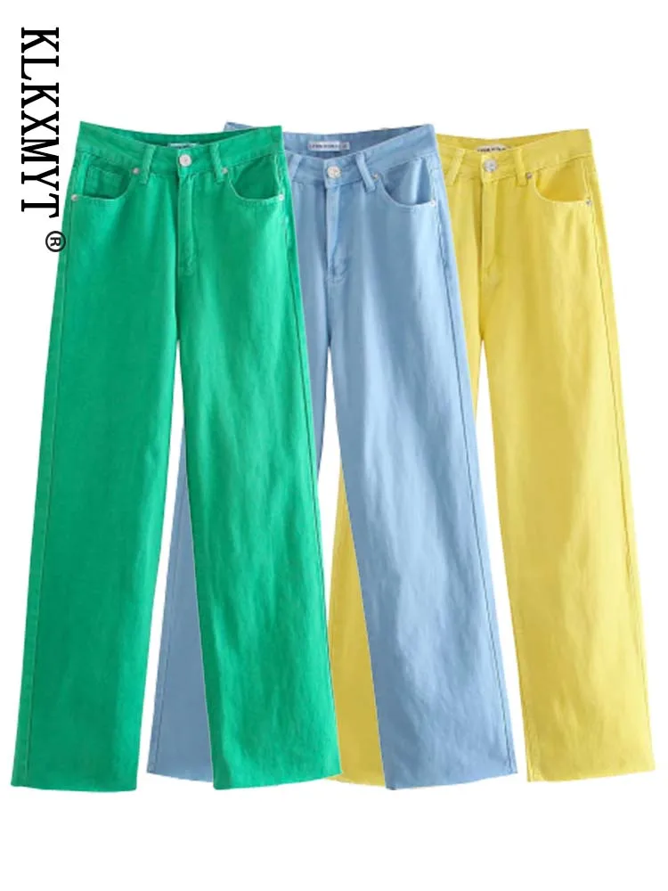 

Женские джинсы с карманами ZA ree TRAF, винтажные широкие брюки из денима с высокой талией, на молнии, 2022