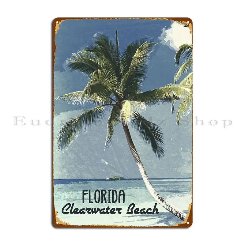 Флорида Clearwater пляж металлический знак кухонный знак кинотеатр на заказ жестяной плакат для дома