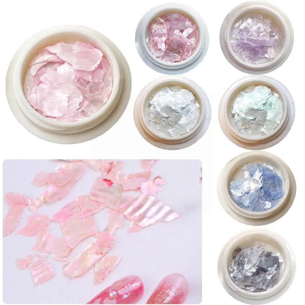 1 Box Nail Decorations Natural Irregular Shells Large Super Sequins Flakes Thin Colorful Mica Accessories Fritillary Manicu Z5n0