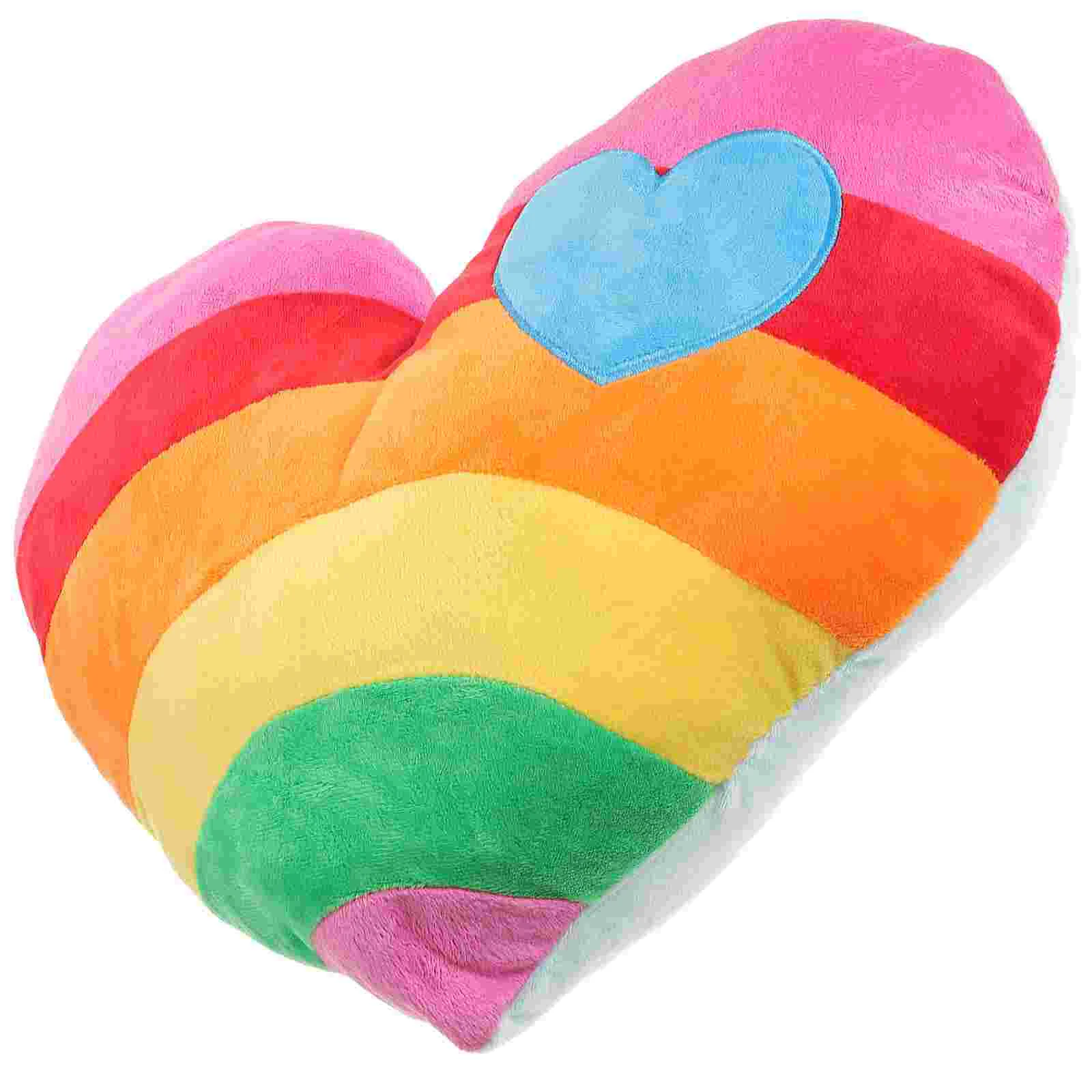 

Heart Throw Pillow Plush Rainbow Throw Pillow Pillow Cushion Creative Gift for Home Store Office Car Use ( Heart )