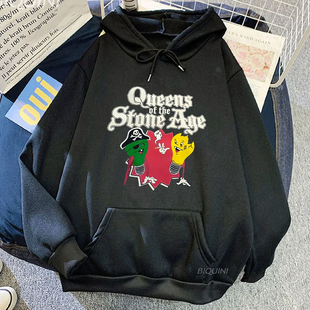 

Queenss of The Stone Age Letter Print Hoody Men New Brand Casual Sweatshirts Manga Graphic Clothes Long-sleeve Fleece Pullovers