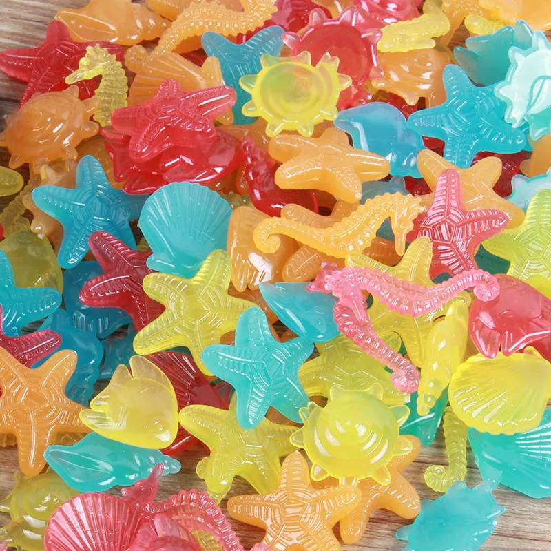 

Outdoor Luminous Stones Marine Shell Starfish Conch Shape Luminescent Stone Glow In Dark Garden Pebbles Fish Tank Decoration