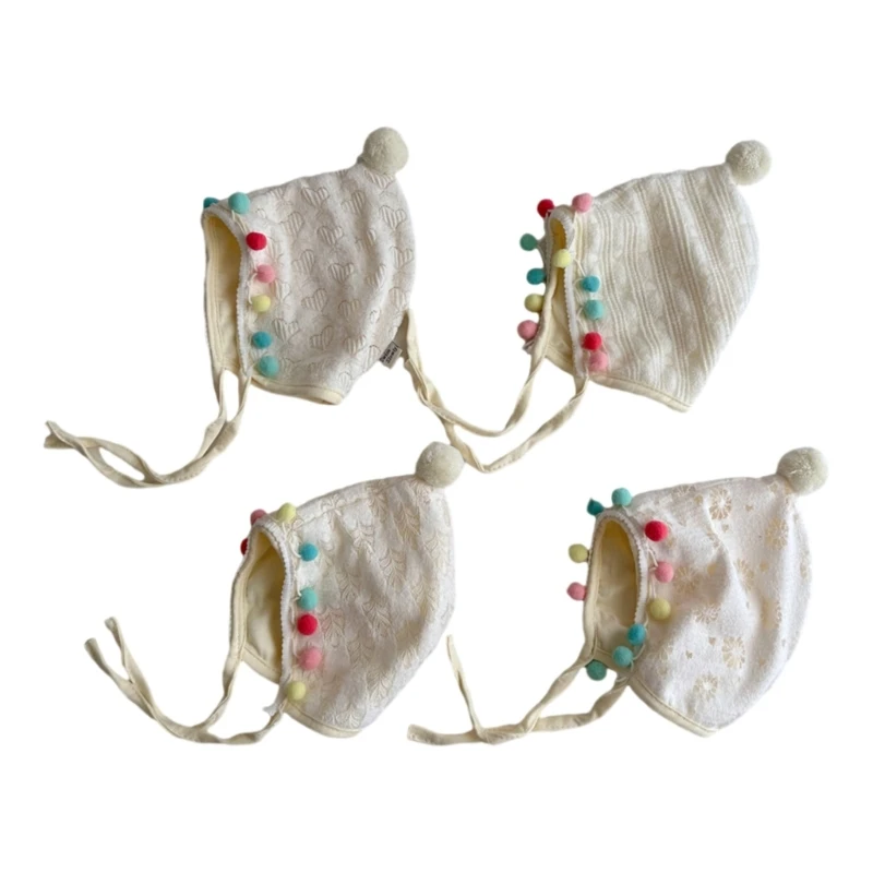 Модные шапочки для новорожденных девочек с завязками на подбородке от 0 до 3 лет