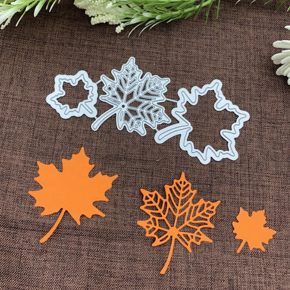 

3Pcs/Set Maple leaf Metal Cutting Dies Scrapbooking For Paper Making Card DIY Decorative Craft Embossing New Dies