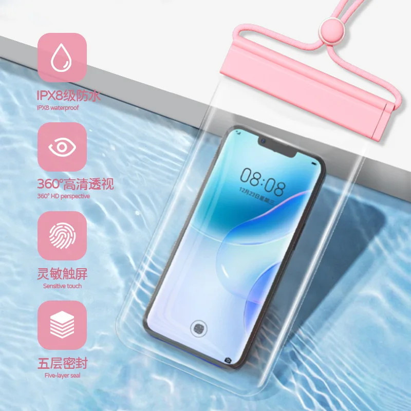 Водонепроницаемая сумка IPX8, прозрачный чехол для плавания, водонепроницаемый чехол для смартфона, водонепроницаемый чехол для телефона, нарукавные повязки и чехлы для телефона. (art.: 3920db204ea7b) - 3920db204ea7b