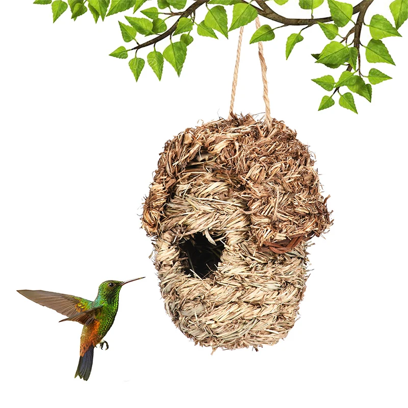 

1Pc Birds Nest Bird Cage Natural Grass Egg Cage Bird House Outdoor Decorative Weaved Hanging Parrot Nest House Pet Bedroom