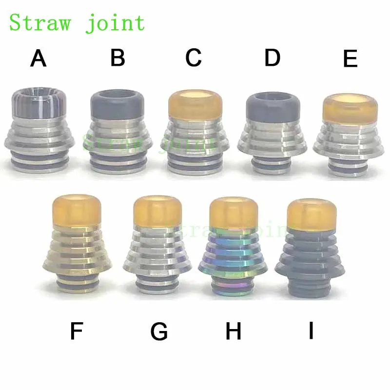 

FATUBE 1 Pcs 510 810 Tower Stainless Steel PEI Resin Straw Joint