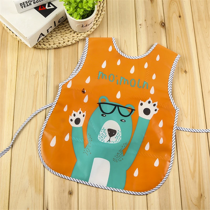 

2022 New Cute Cartoon EVA Waterproof Baby Bib Sleeveless Newborn Saliva Towel Baby Apron Smock Food Feeding 0-3T Cheap Stuff